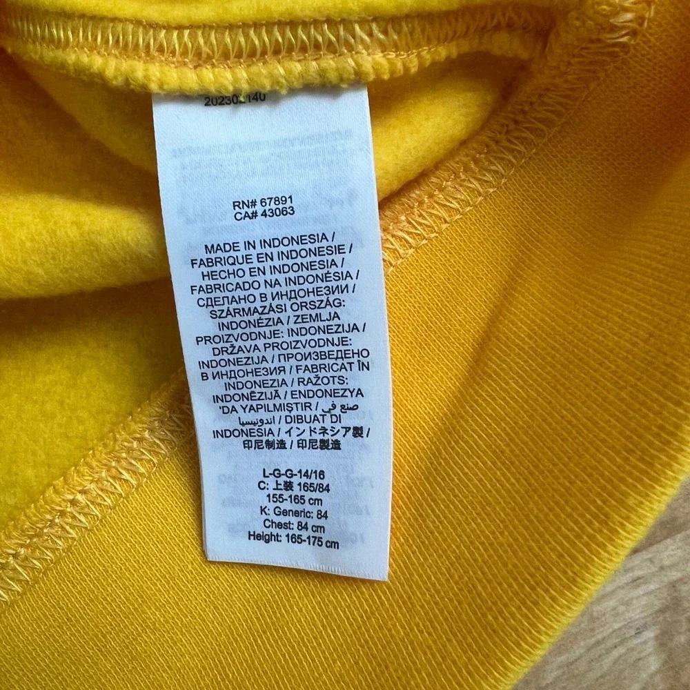 Los Angeles Lakers Kids Size L 14/16 Nike Hoodie Yellow NBA Basketball New